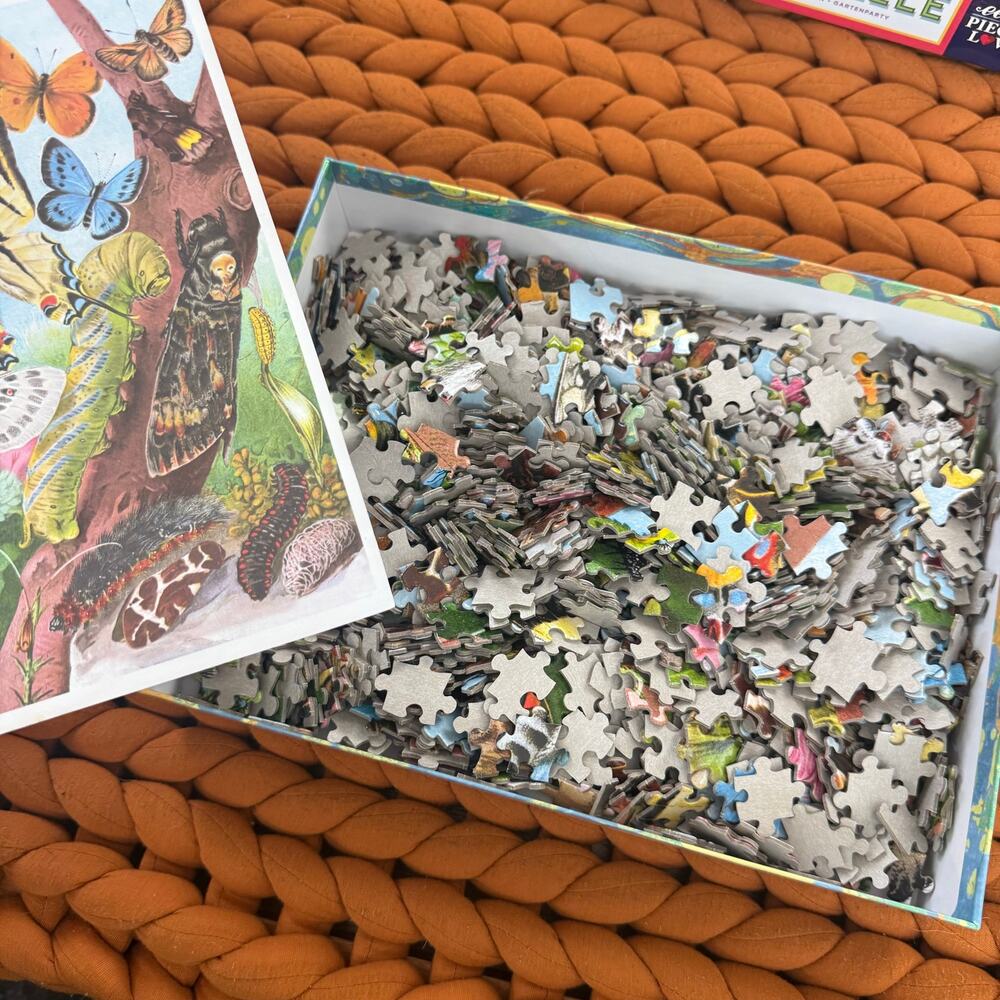 RARE Eeboo 1000 Piece Jigsaw Puzzle Butterflies & Moths - Picture 2 of 8
